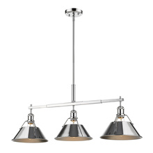 Golden Canada 3306-LP CH-CH - Orwell CH 3 Light Linear Pendant in Chrome with Chrome shades