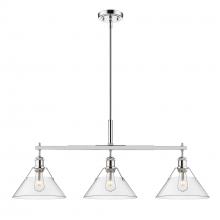 Golden Canada 3306-LP CH-CLR - Orwell CH 3 Light Linear Pendant in Chrome with Clear Glass