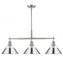 Golden Canada 3306-LP PW-CH - Orwell 3-Light Linear Pendant in Pewter with Chrome