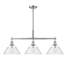 Golden Canada 3306-LP PW-CLR - Orwell PW 3 Light Linear Pendant in Pewter with Clear Glass