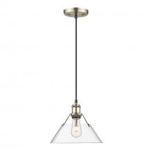 Golden Canada 3306-M AB-CLR - Orwell AB Medium Pendant - 10 in Aged Brass with Clear Glass