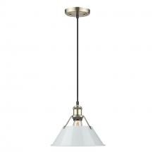 Golden Canada 3306-M AB-DB - Orwell AB Medium Pendant - 10 in Aged Brass with Dusky Blue shade