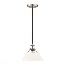 Golden Canada 3306-M AB-OP - Orwell AB Medium Pendant - 10 in Aged Brass with Opal Glass