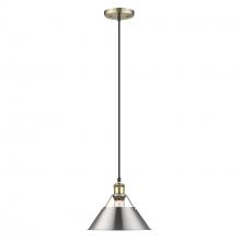 Golden Canada 3306-M AB-PW - Orwell 10" Wide Medium Pendant in Aged Brass with Pewter