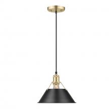 Golden Canada 3306-M BCB-BLK - Orwell BCB Medium Pendant - 10" in Brushed Champagne Bronze with Matte Black shade