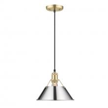 Golden Canada 3306-M BCB-CH - Orwell BCB Medium Pendant - 10" in Brushed Champagne Bronze with Chrome shade