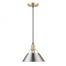 Golden Canada 3306-M BCB-PW - Orwell BCB Medium Pendant - 10" in Brushed Champagne Bronze with Pewter shade