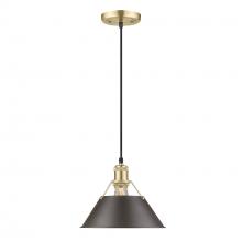 Golden Canada 3306-M BCB-RBZ - Orwell BCB Medium Pendant - 10" in Brushed Champagne Bronze with Rubbed Bronze shade