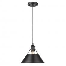 Golden Canada 3306-M BLK-BLK - Orwell 10" Wide Medium Pendant in Matte Black