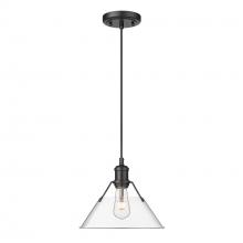 Golden Canada 3306-M BLK-CLR - Orwell BLK Medium Pendant - 10 in Matte Black with Clear Glass