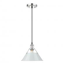 Golden Canada 3306-M CH-DB - Orwell CH Medium Pendant - 10 in Chrome with Dusky Blue shade