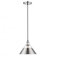 Golden Canada 3306-M CH-PW - Orwell CH Medium Pendant - 10" in Chrome with Pewter shade