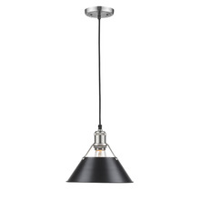 Golden Canada 3306-M PW-BLK - Orwell PW Medium Pendant - 10" in Pewter with Matte Black shade