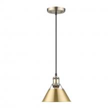 Golden Canada 3306-S AB-BCB - Orwell AB Small Pendant - 7 in Aged Brass with Brushed Champagne Bronze shade