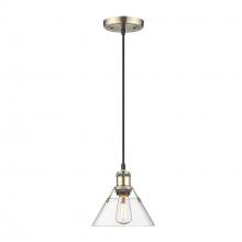 Golden Canada 3306-S AB-CLR - Orwell AB Small Pendant - 7 in Aged Brass with Clear Glass