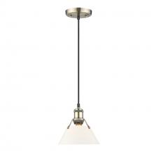 Golden Canada 3306-S AB-OP - Orwell AB Small Pendant - 7 in Aged Brass with Opal Glass