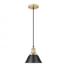 Golden Canada 3306-S BCB-BLK - Orwell BCB Small Pendant - 7" in Brushed Champagne Bronze with Matte Black shade