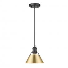 Golden Canada 3306-S BLK-BCB - Orwell BLK Small Pendant - 7 in Matte Black with Brushed Champagne Bronze shade