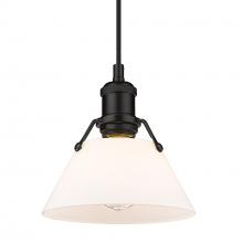 Golden Canada 3306-S BLK-OP - Orwell BLK Small Pendant - 7" in Matte Black with Opal Glass