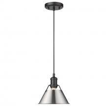 Golden Canada 3306-S BLK-PW - Orwell 7.5" Wide Small Pendant in Matte Black with Pewter