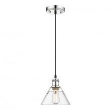 Golden Canada 3306-S CH-CLR - Orwell CH Small Pendant - 7 in Chrome with Clear Glass