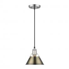 Golden Canada 3306-S PW-AB - Orwell PW Small Pendant - 7 in Pewter with Aged Brass shade