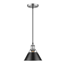 Golden Canada 3306-S PW-BLK - Orwell PW Small Pendant - 7" in Pewter with Matte Black shade