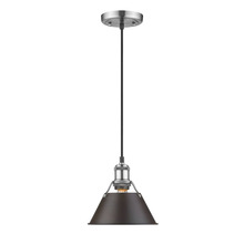 Golden Canada 3306-S PW-RBZ - Orwell PW Small Pendant - 7" in Pewter with Rubbed Bronze shade