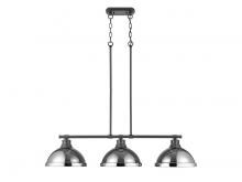 Golden Canada 3602-3LP BLK-CH - Duncan 3-Light Linear Pendant in Matte Black with Chrome