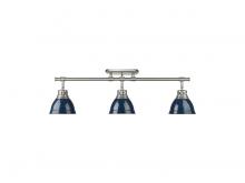 Golden Canada 3602-3SF PW-NVY - Duncan 3-Light Semi-Flush - Track Light in Pewter with Matte Navy