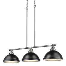 Golden Canada 3602-3LP PW-BLK - 3 Light Linear Pendant