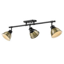 Golden Canada 3602-3SF BLK-AB - Duncan 3-Light Semi-Flush - Track Light in Matte Black with Aged Brass