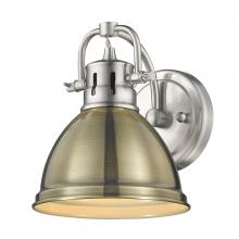 Golden Canada 3602-BA1 PW-AB - Duncan 1 Light Bath Vanity in Pewter with an Aged Brass Shade