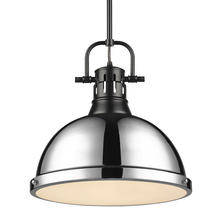 Golden Canada 3604-L BLK-CH - Duncan Large Pendant with Rod