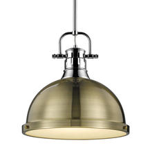 Golden Canada 3604-L CH-AB - Duncan Large Pendant with Rod