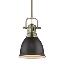 Golden Canada 3604-S AB-RBZ - Duncan Small Pendant with Rod in Aged Brass with Rubbed Bronze