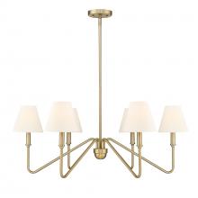 Golden Canada 3690-6 BCB-IL - Kennedy BCB 6 Light Chandelier in Brushed Champagne Bronze with Ivory Linen Shade