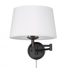 Golden Canada 3692-A1W BLK-MWS - Eleanor Articulating Wall Sconce in Matte Black with Modern White Shade