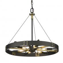 Golden Canada 3866-M NB-AB - Vaughn Medium Pendant in Natural Black with Aged Brass Accents