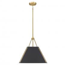 Golden Canada 3879-M BCB-NB - Ranik 1 Light Pendant in Brushed Champagne Bronze with Natural Black Shade