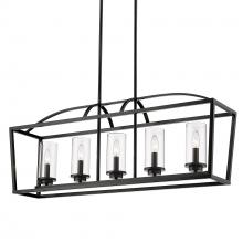 Golden Canada 4309-LP BLK-BLK-CLR - Mercer Linear Pendant in Matte Black with Matte Black Accents and Clear Glass Shades