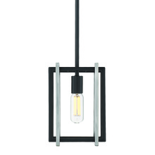 Golden Canada 6070-M1L BLK-PW - Tribeca Mini Pendant in Matte Black with Pewter Accents