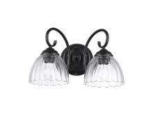 Golden Canada 6952-BA2 BLK-CLR - Audra 2-Light Vanity Light in Matte Black with Clear Glass