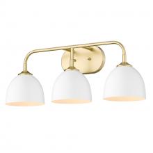 Golden Canada 6956-BA3 OG-WHT - Zoey 3-Light Bath Vanity in Olympic Gold with Matte White Shade