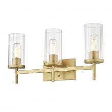 Golden Canada 7011-BA3 BCB-CLR - Winslett BCB 3-Light Bath Vanity in Brushed Champagne Bronze with Clear Glass Shade