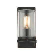 Golden Canada 7041-1W BLK-CLR - Monroe 1 Light Wall Sconce in Matte Black with Gold Highlights and Clear Glass