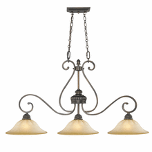 Golden Canada 7116-10 LC - Mayfair 3 Light Linear Pendant in Leather Crackle with CrÃ¨me Brulee Glass