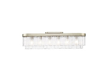 Golden Canada 1768-FM42 WG-HWG - Ciara 6-Light Flush Mount in White Gold with Hammered Water Glass