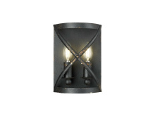 Golden Canada 0890-WSC ABI - Alcott 2 Light Wall Sconce in Antique Black Iron with No Shade