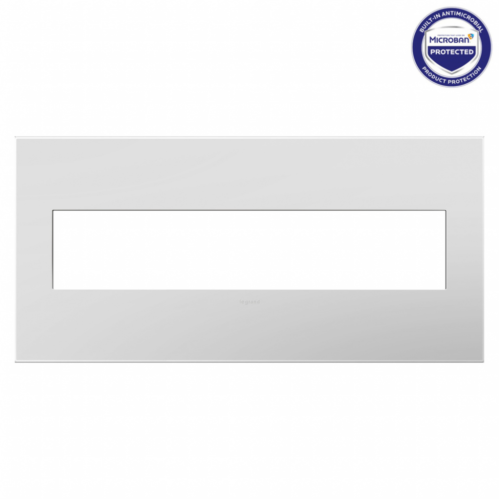 Gloss White-on-White, 5-Gang Wall Plate